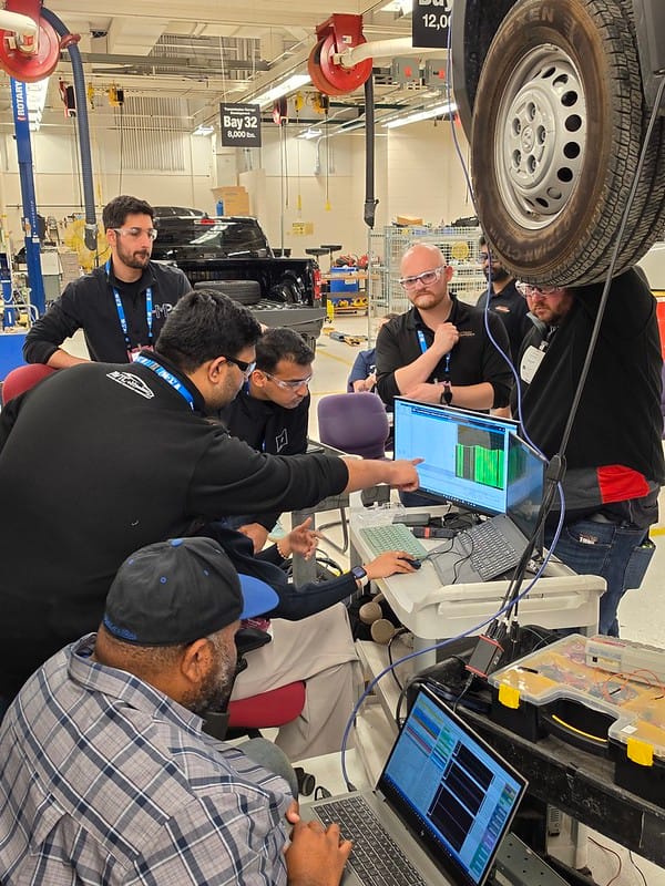 Debugging live signals under the lifted vehicle during pack integration & calibration