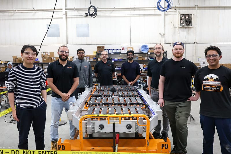 A student team with their finished pack