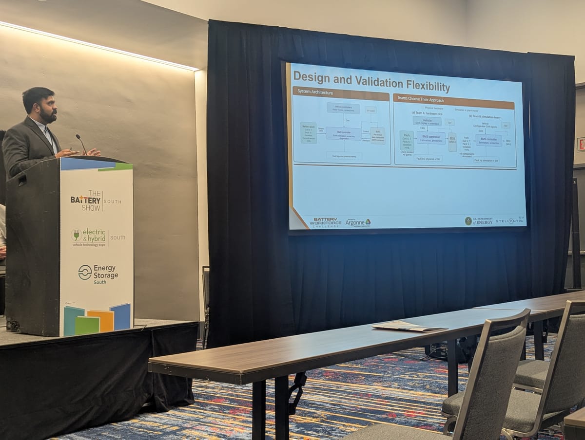 Ajay presenting at The Battery Show South